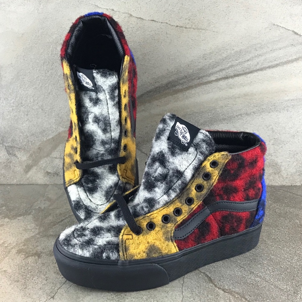 NEW Vans Sk8-Hi Platform 2 Fuzzy Leopard Print